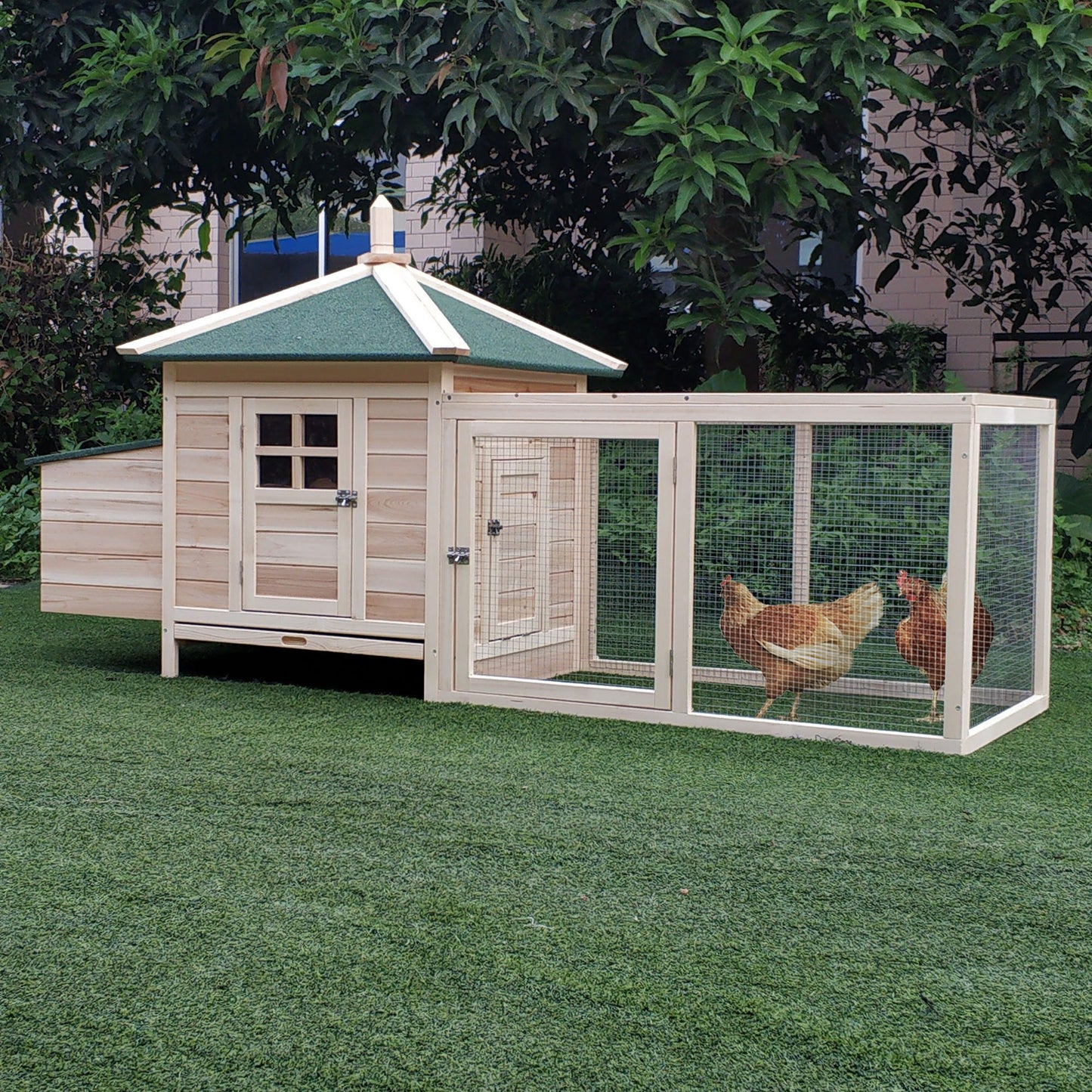 Chicken Coop Small Animal Pet Cage W/ Nesting Box Outdoor