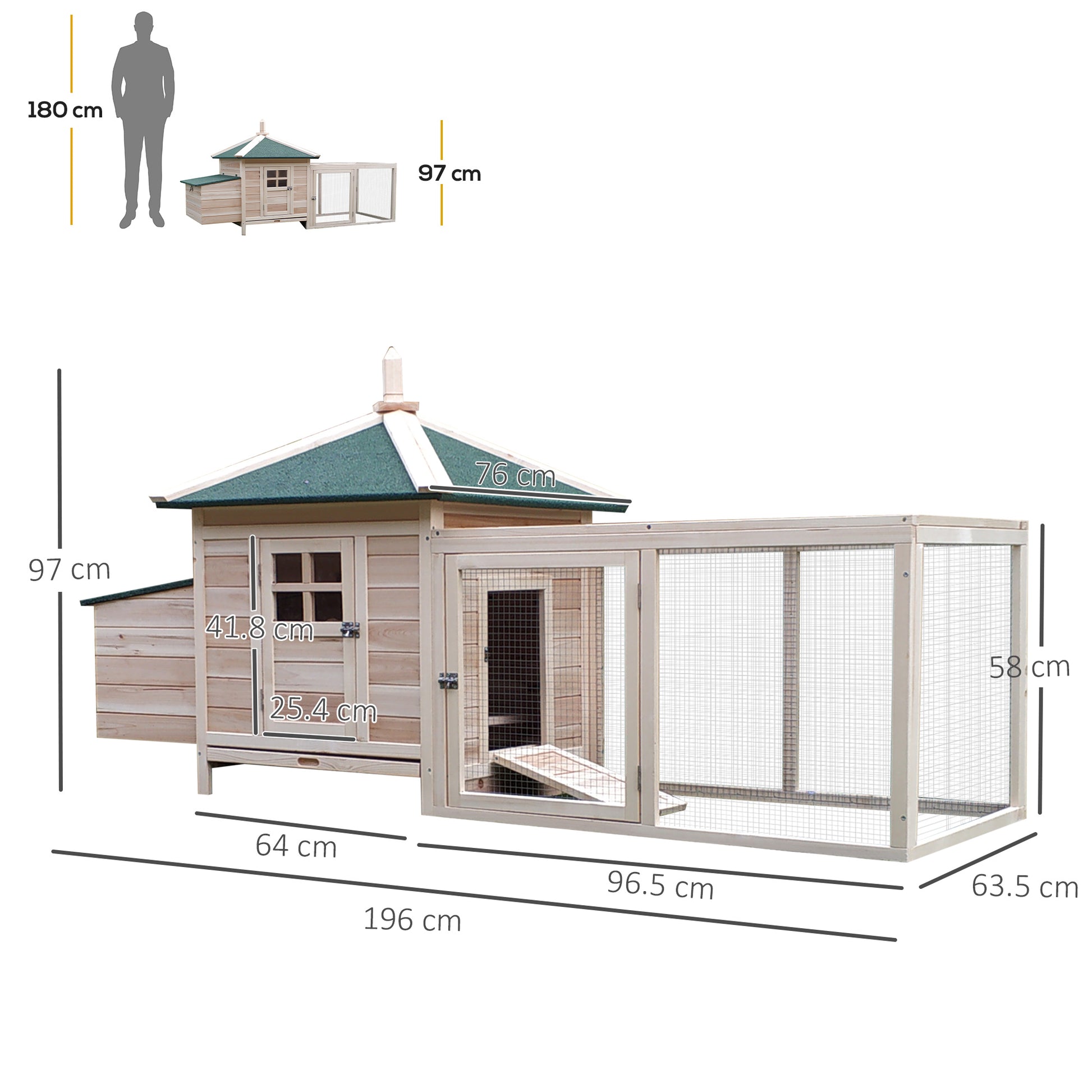 Chicken Coop Small Animal Pet Cage W/ Nesting Box Outdoor