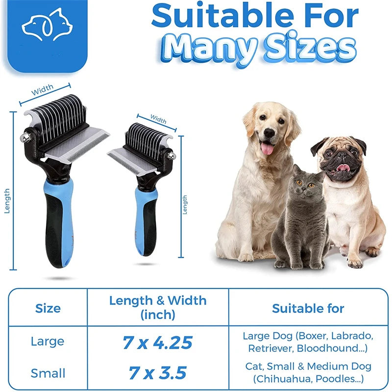 Pet Grooming Cleaning Tool 2 in 1 Pet Shedding Tool Combining Open Knot Hair Removal Hair Comb Hair Removal Comb for Cats Dogs