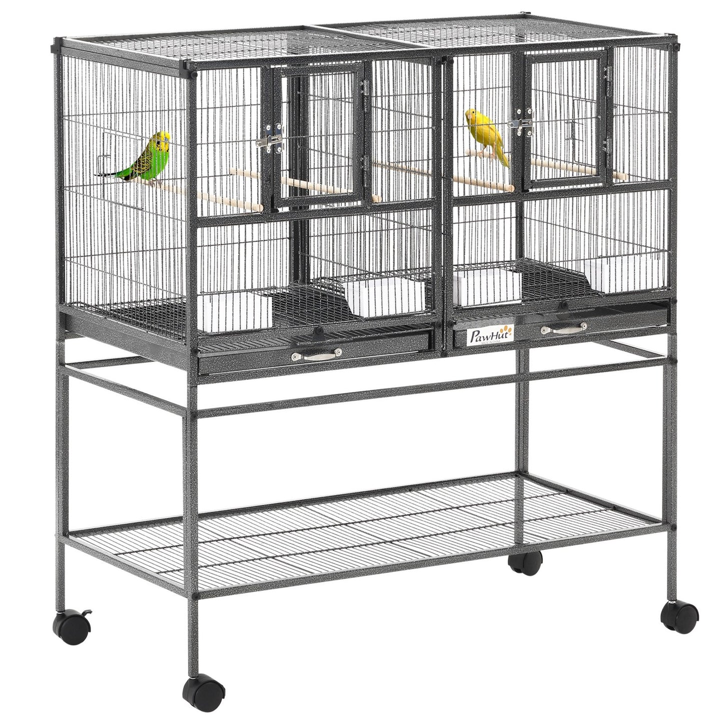 Large Bird Cage for Finch Canaries Parakeets Cockatiels W/ Food and Water Bowls