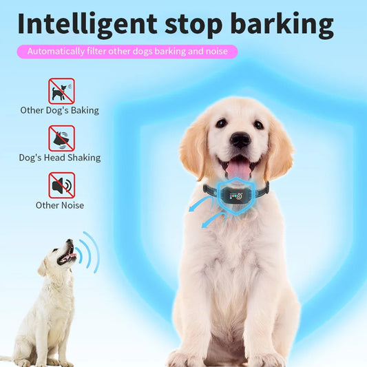 Automatic Dog Training Collar Shock Training Collar anti Barking Stop Barking Vibration anti Bark Collar Waterproof Type-C