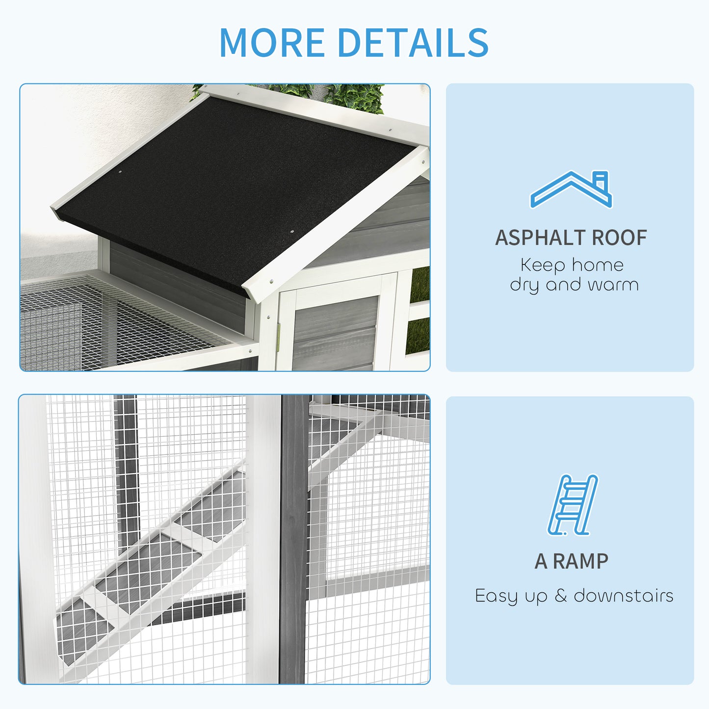 122Cm Rabbit Hutch Cage Bunny House Wooden Habitat Pet Small Animal W/ Tray Ramp