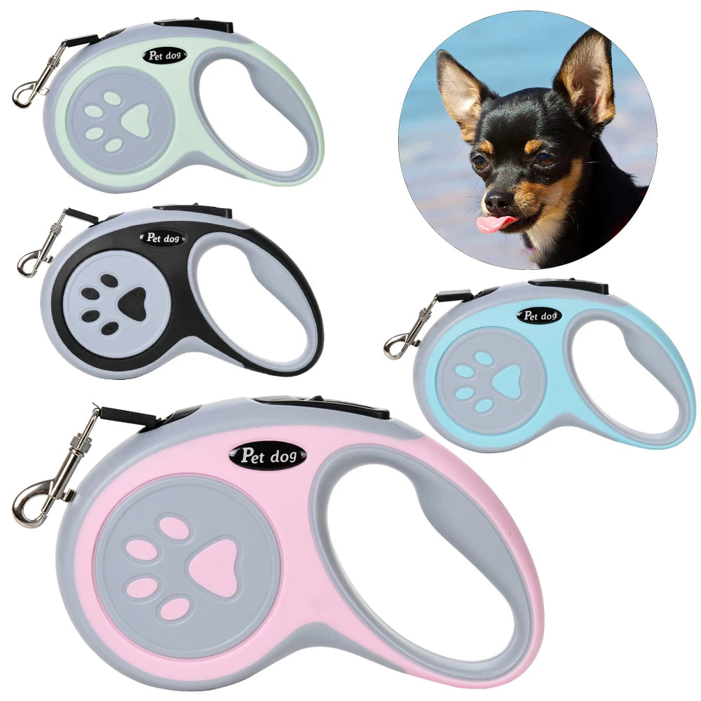 3M 5M Dog Paw Design Leash for Small Medium Large Dogs Outdoor Walking Puppy Strong Retractable Nylon Rope Yorkies Pet Supplies