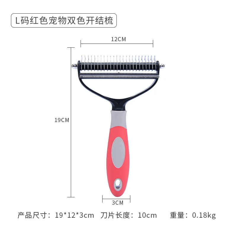 Pet Grooming Cleaning Tool 2 in 1 Pet Shedding Tool Combining Open Knot Hair Removal Hair Comb Hair Removal Comb for Cats Dogs