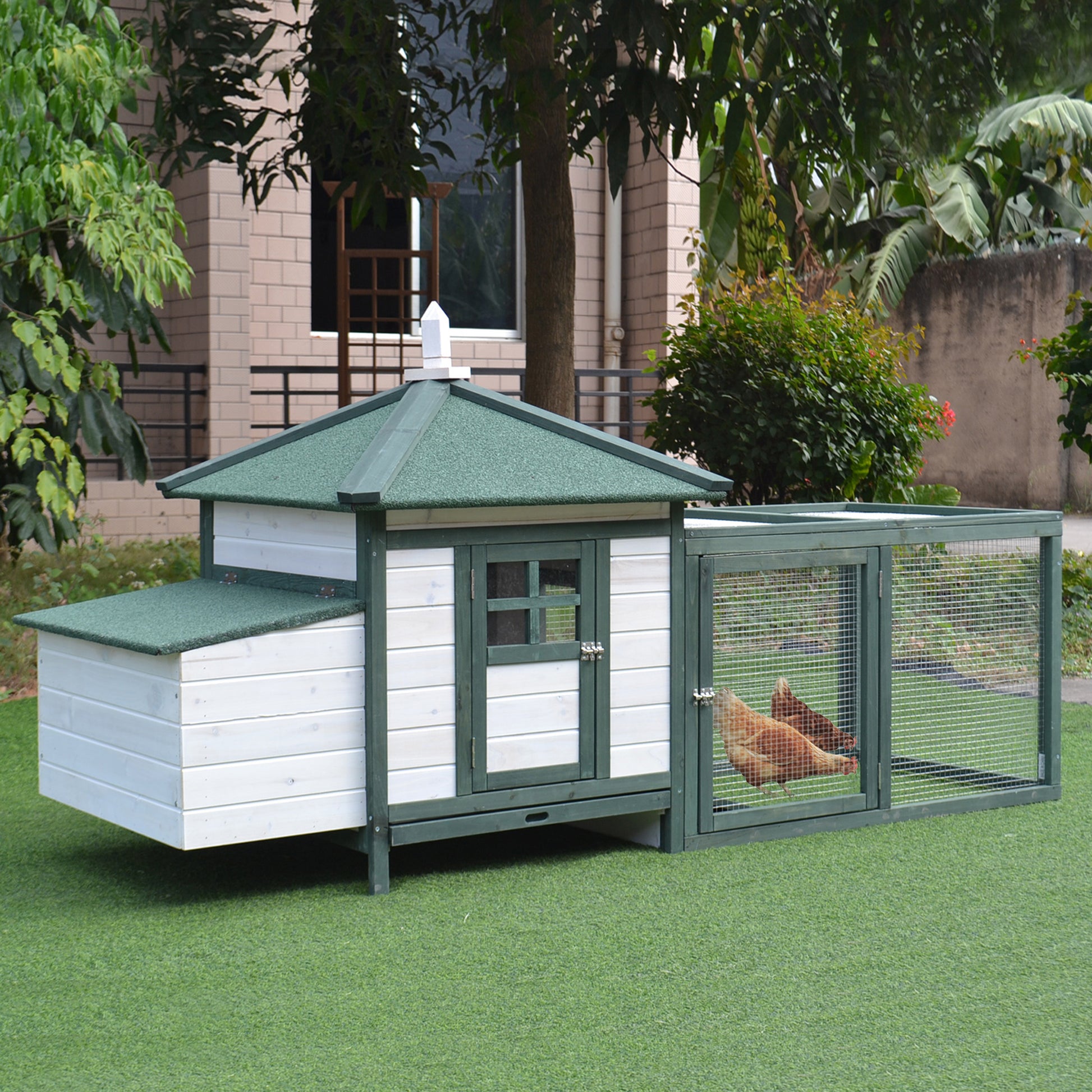 Chicken Coop Small Animal Pet Cage W/ Nesting Box Outdoor