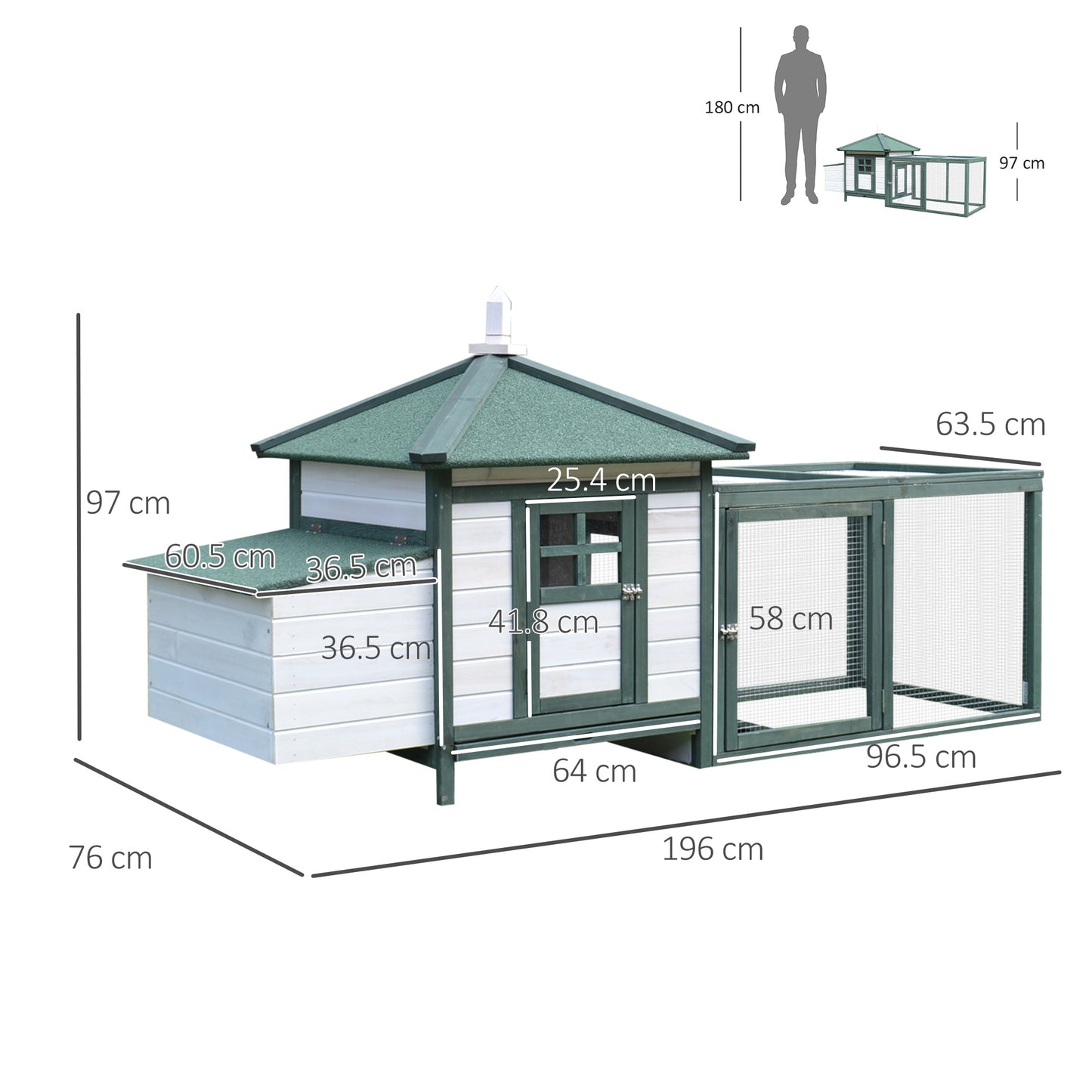 Chicken Coop Small Animal Pet Cage W/ Nesting Box Outdoor