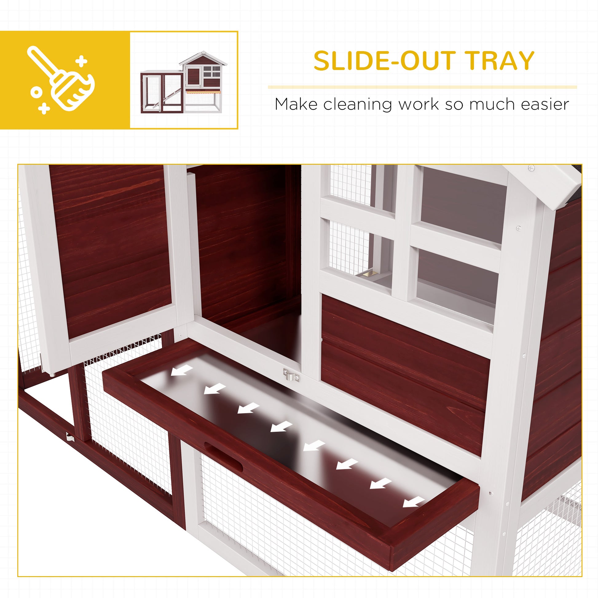 122Cm Rabbit Hutch Cage Bunny House Wooden Habitat Pet Small Animal W/ Tray Ramp