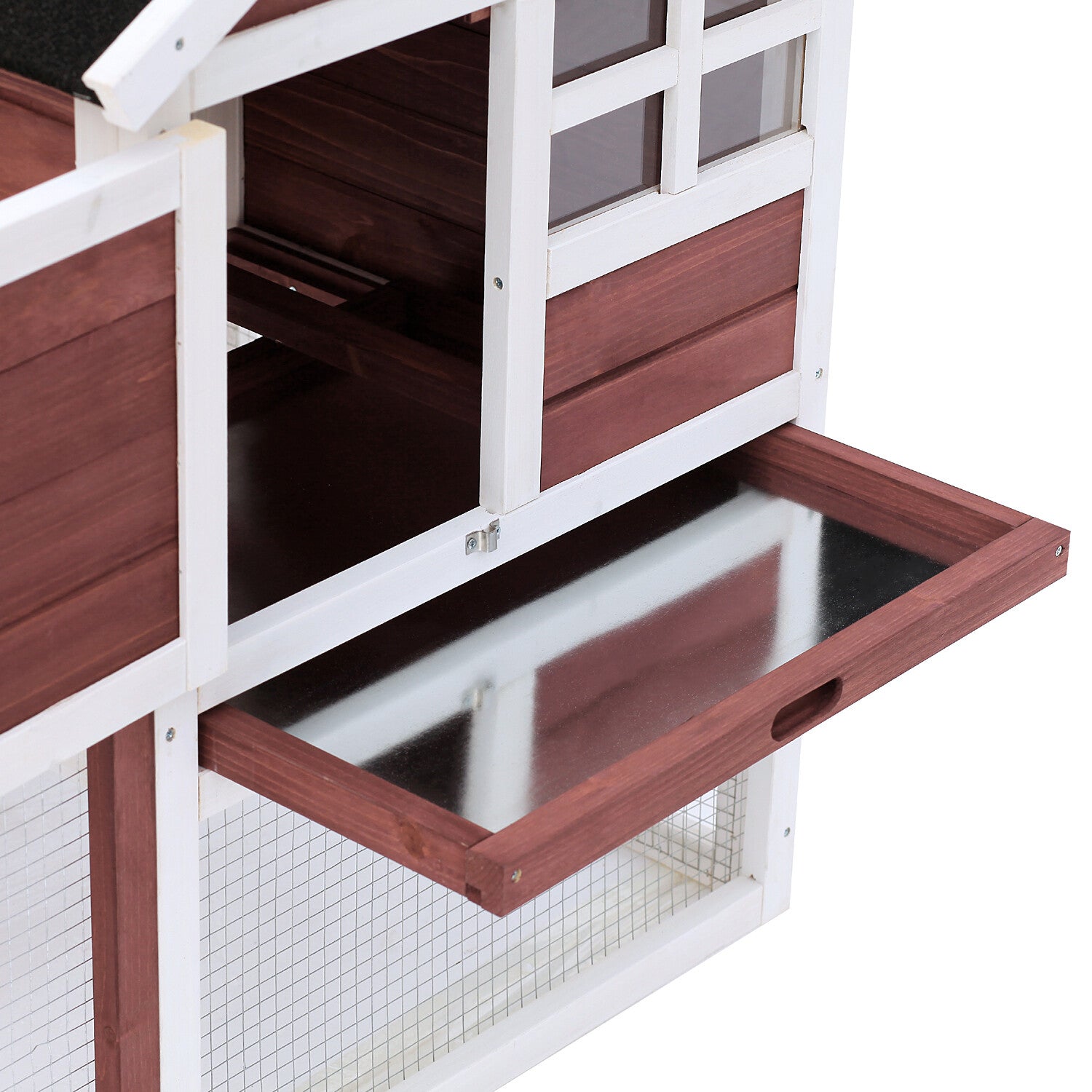 Pawhut 122Cm Wooden Rabbit Hutch Bunny Cage Pet House with Tray Ladder Run