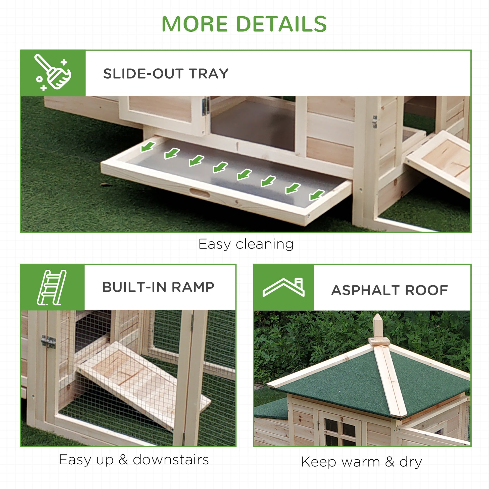 Chicken Coop Small Animal Pet Cage W/ Nesting Box Outdoor