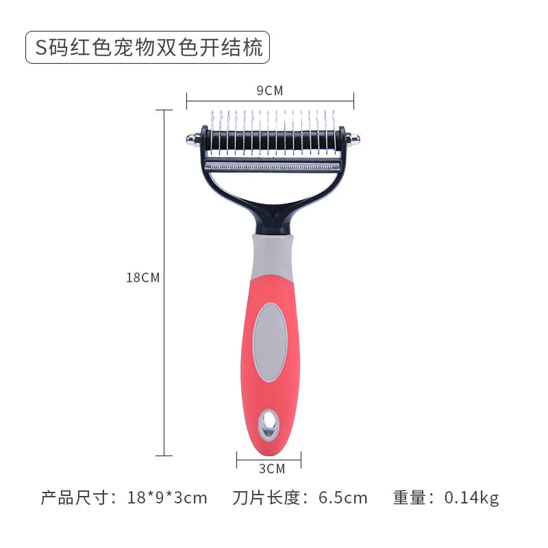 Pet Grooming Cleaning Tool 2 in 1 Pet Shedding Tool Combining Open Knot Hair Removal Hair Comb Hair Removal Comb for Cats Dogs