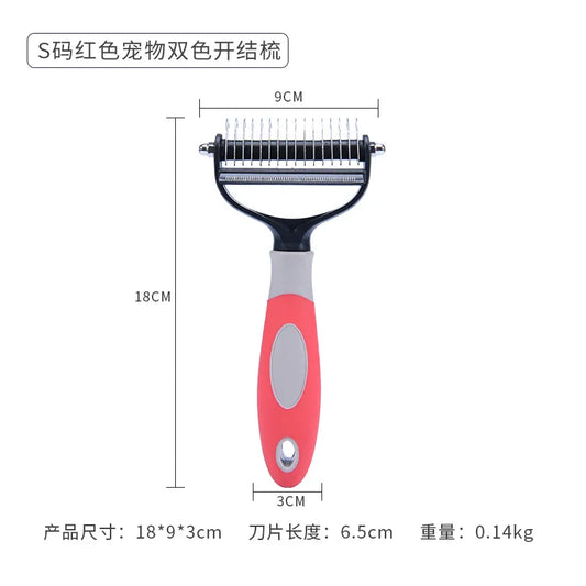 Pet Grooming Cleaning Tool 2 in 1 Pet Shedding Tool Combining Open Knot Hair Removal Hair Comb Hair Removal Comb for Cats Dogs