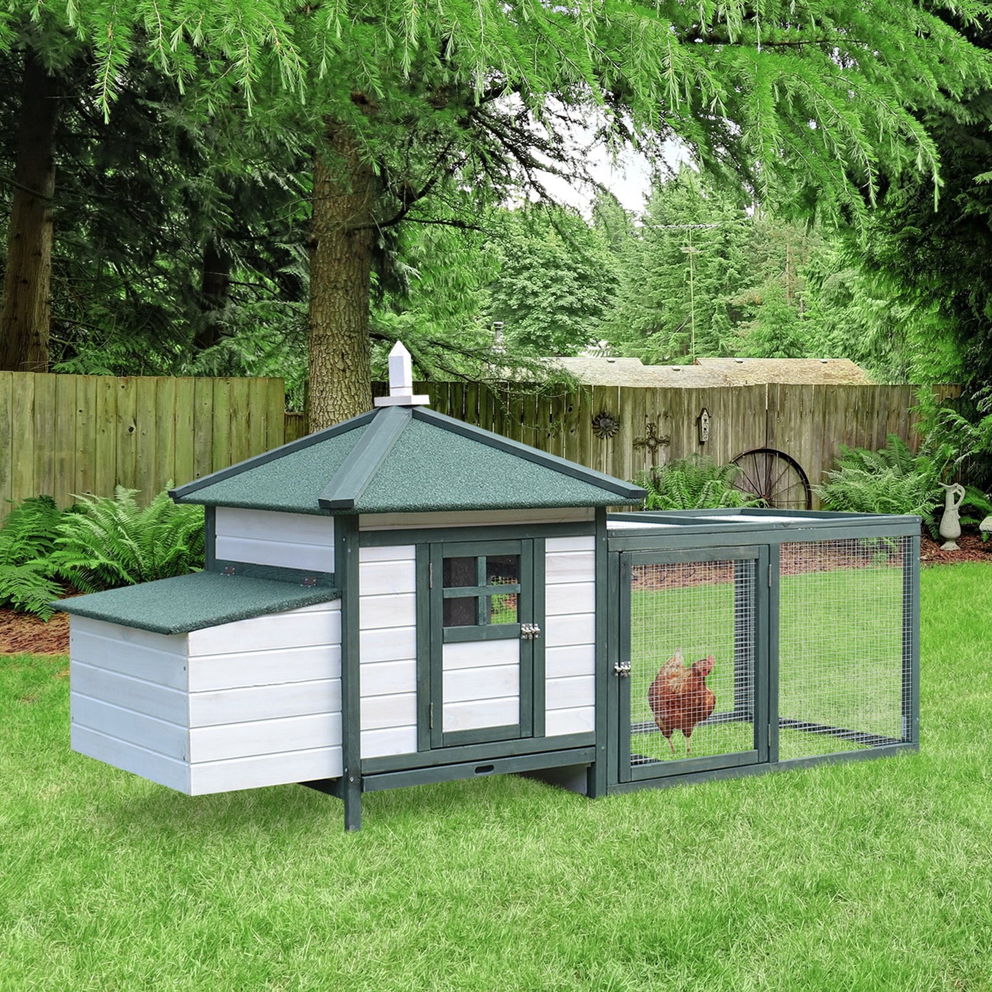 Chicken Coop Small Animal Pet Cage W/ Nesting Box Outdoor