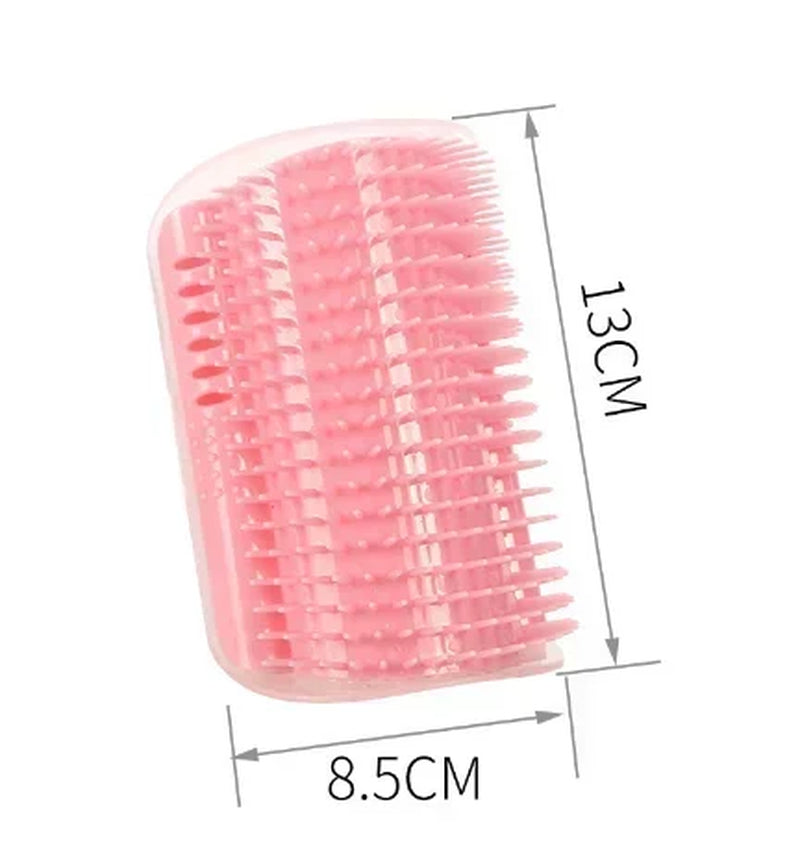 Cat Self Groomer with Catnip Cats Wall Corner Massage Comb Brush Rubs the Face with a Tickling Soft Comb Pet Grooming Supply