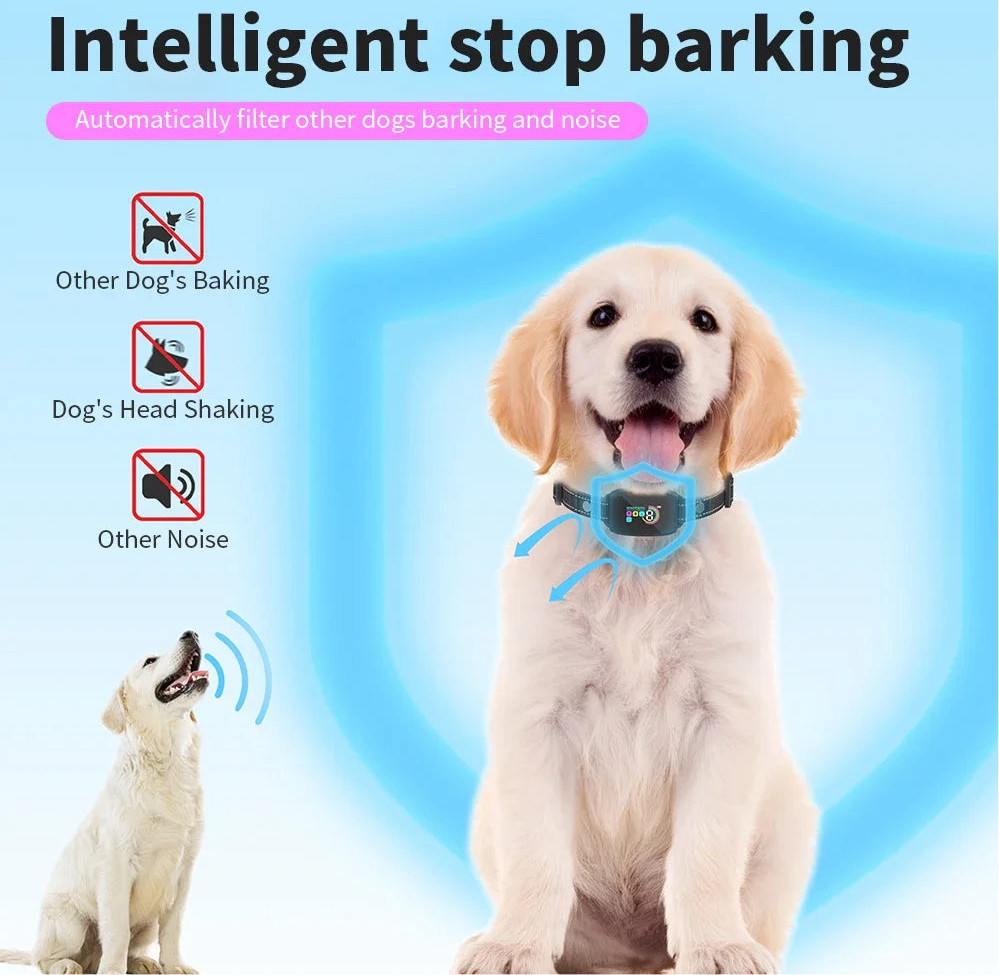 Automatic Dog Training Collar Shock Training Collar anti Barking Stop Barking Vibration anti Bark Collar Waterproof Type-C