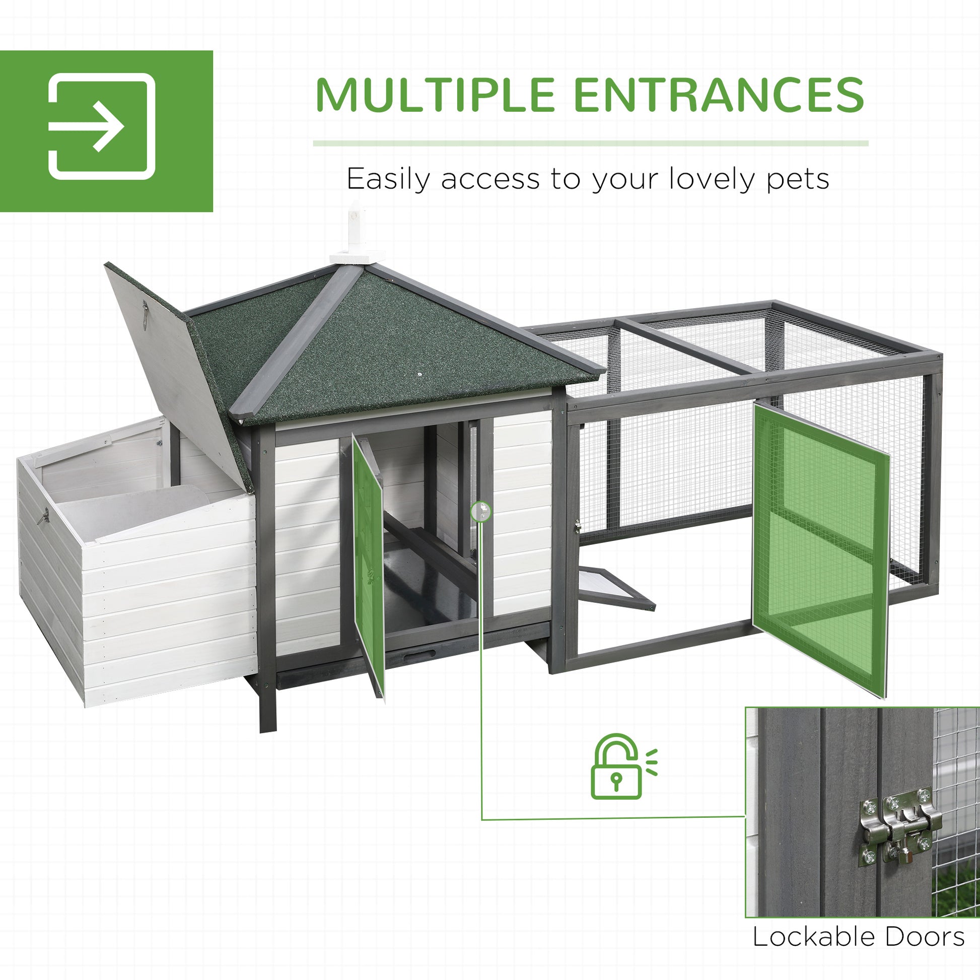 Chicken Coop Small Animal Pet Cage W/ Nesting Box Outdoor
