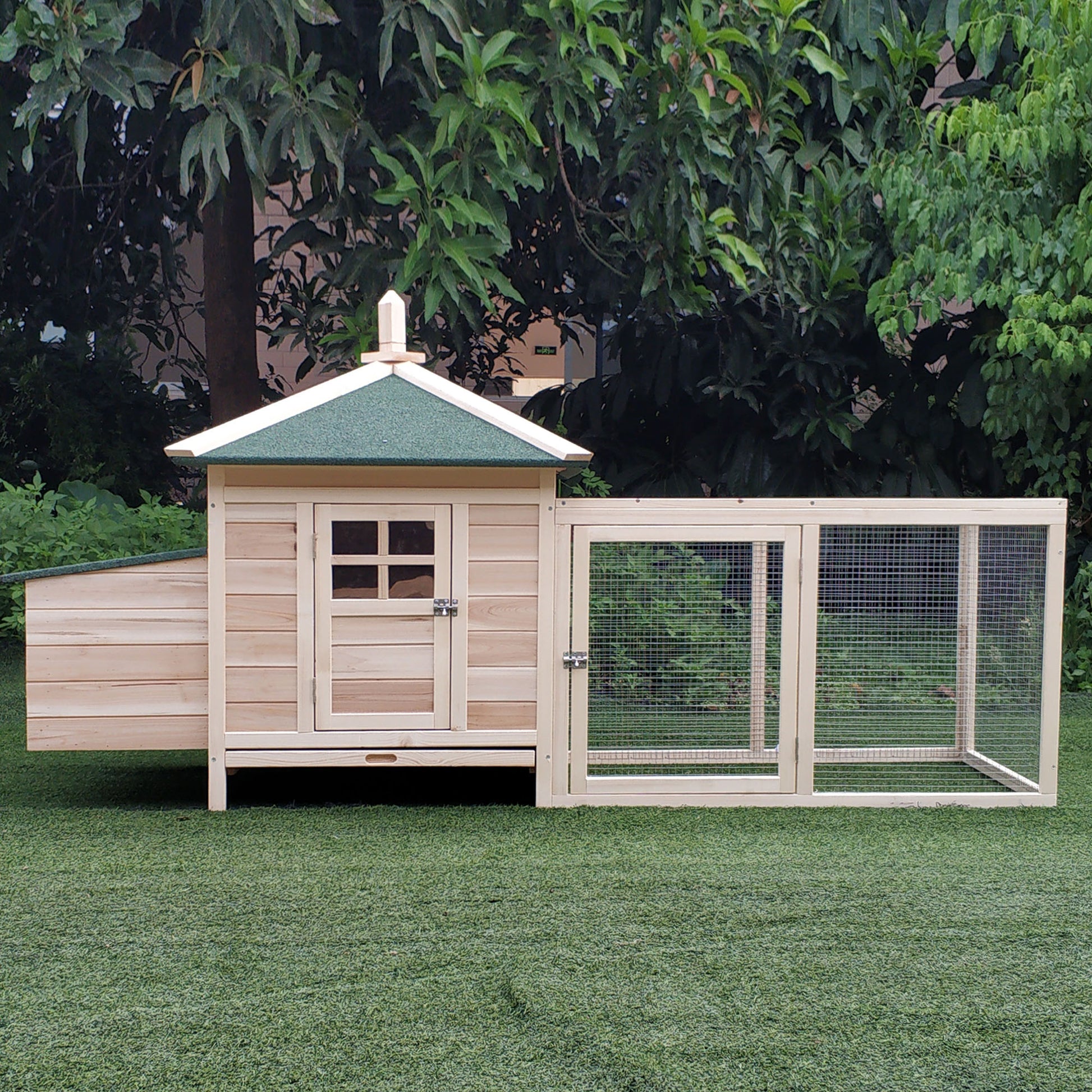 Chicken Coop Small Animal Pet Cage W/ Nesting Box Outdoor