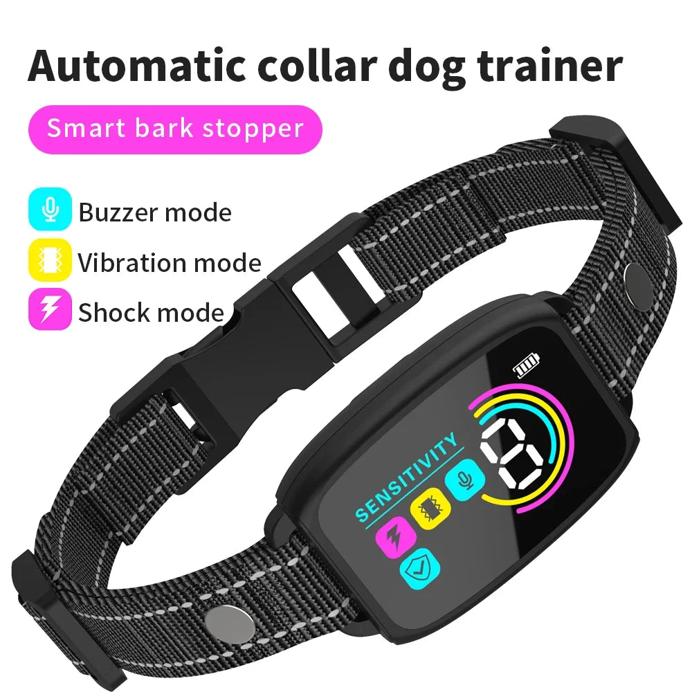 Automatic Dog Training Collar Shock Training Collar anti Barking Stop Barking Vibration anti Bark Collar Waterproof Type-C