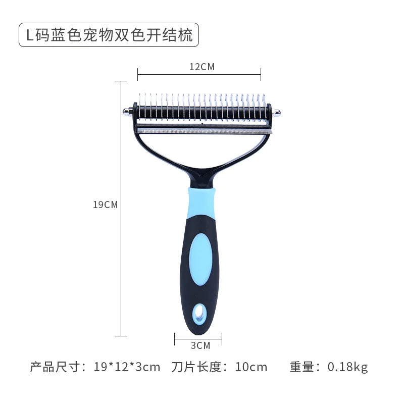 Pet Grooming Cleaning Tool 2 in 1 Pet Shedding Tool Combining Open Knot Hair Removal Hair Comb Hair Removal Comb for Cats Dogs