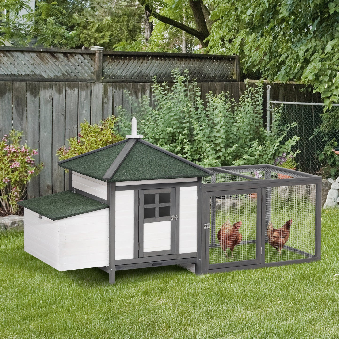 Chicken Coop Small Animal Pet Cage W/ Nesting Box Outdoor