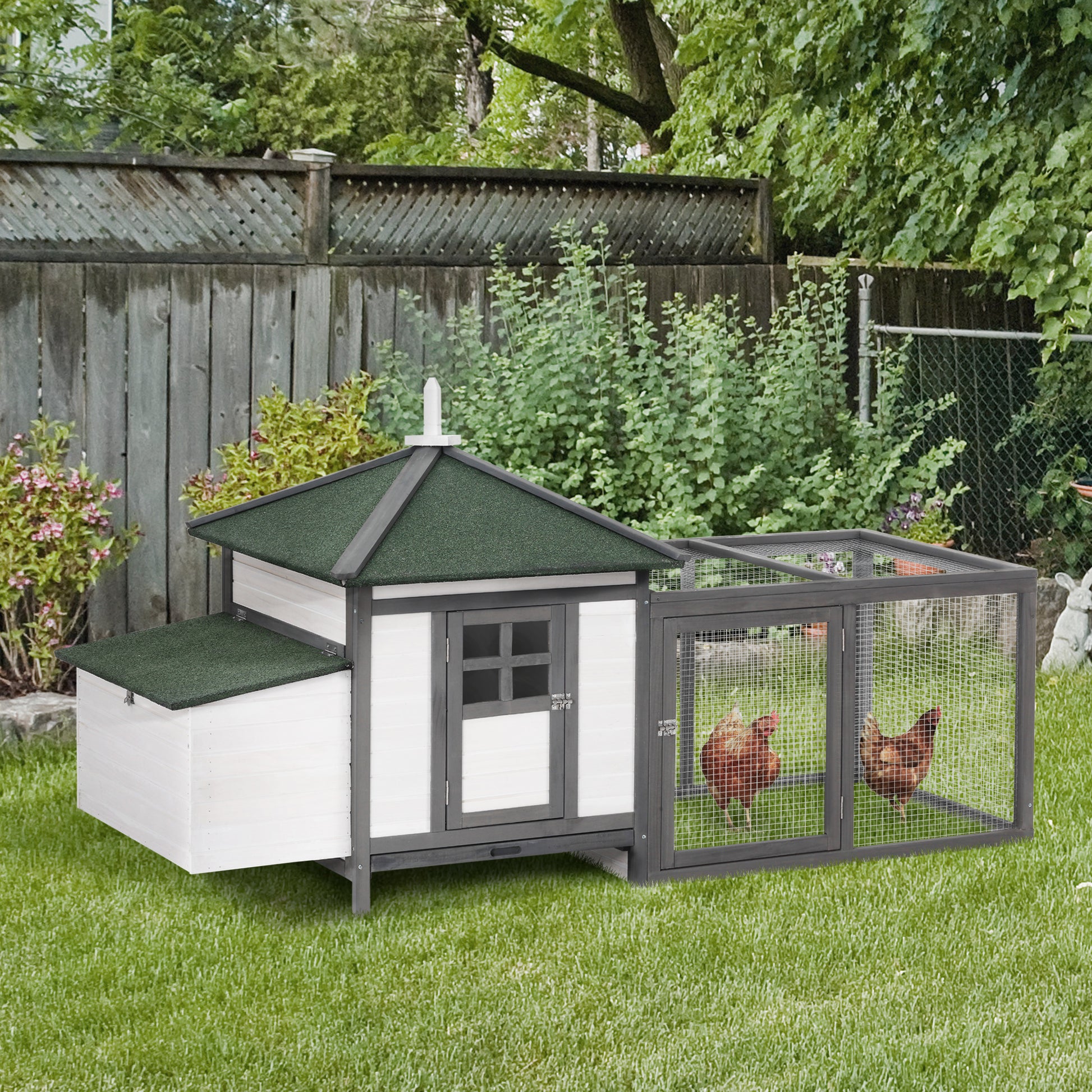 Chicken Coop Small Animal Pet Cage W/ Nesting Box Outdoor