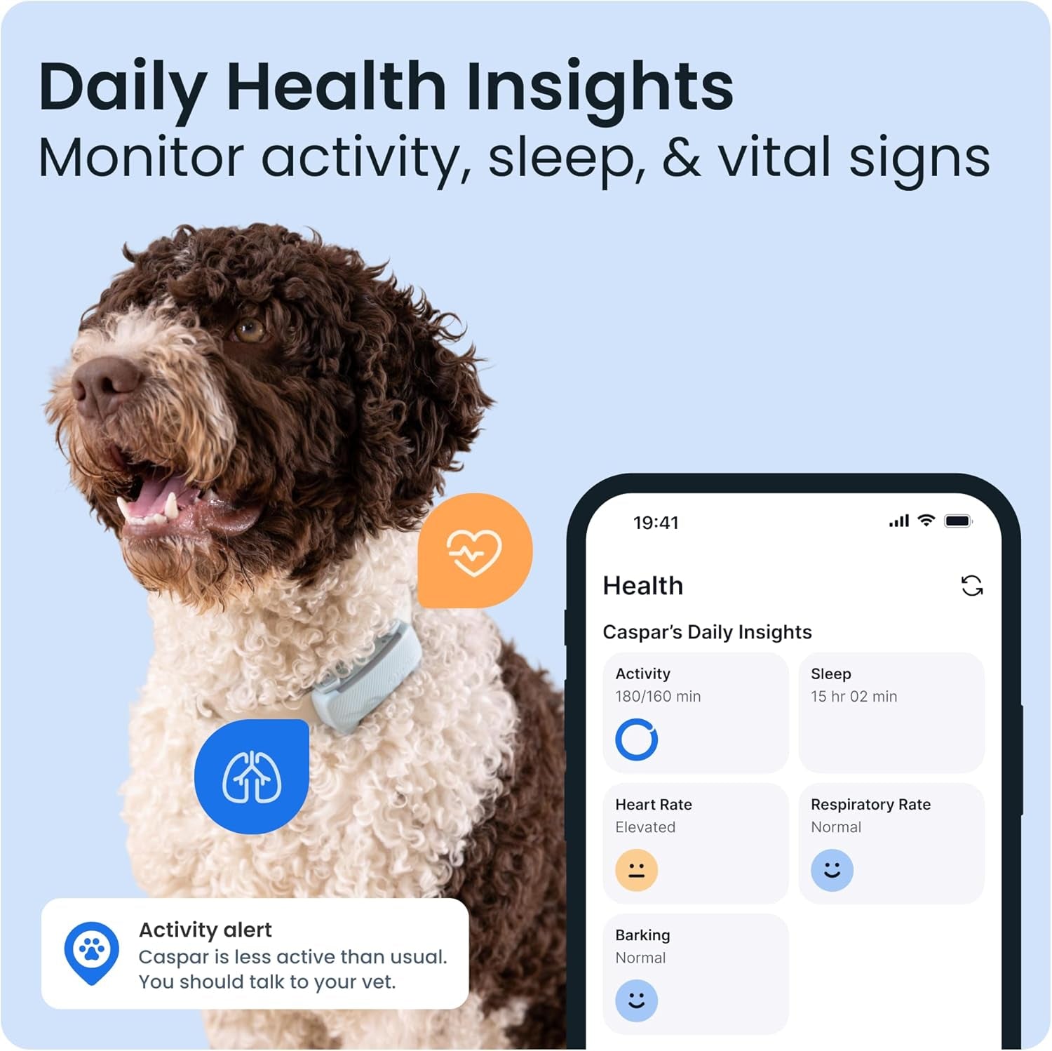 Smart Dog Tracker | 2025 Edition | Real-Time GPS Tracking | Escape & Health Alerts | Vitals Monitoring | Market Leader (Mint)