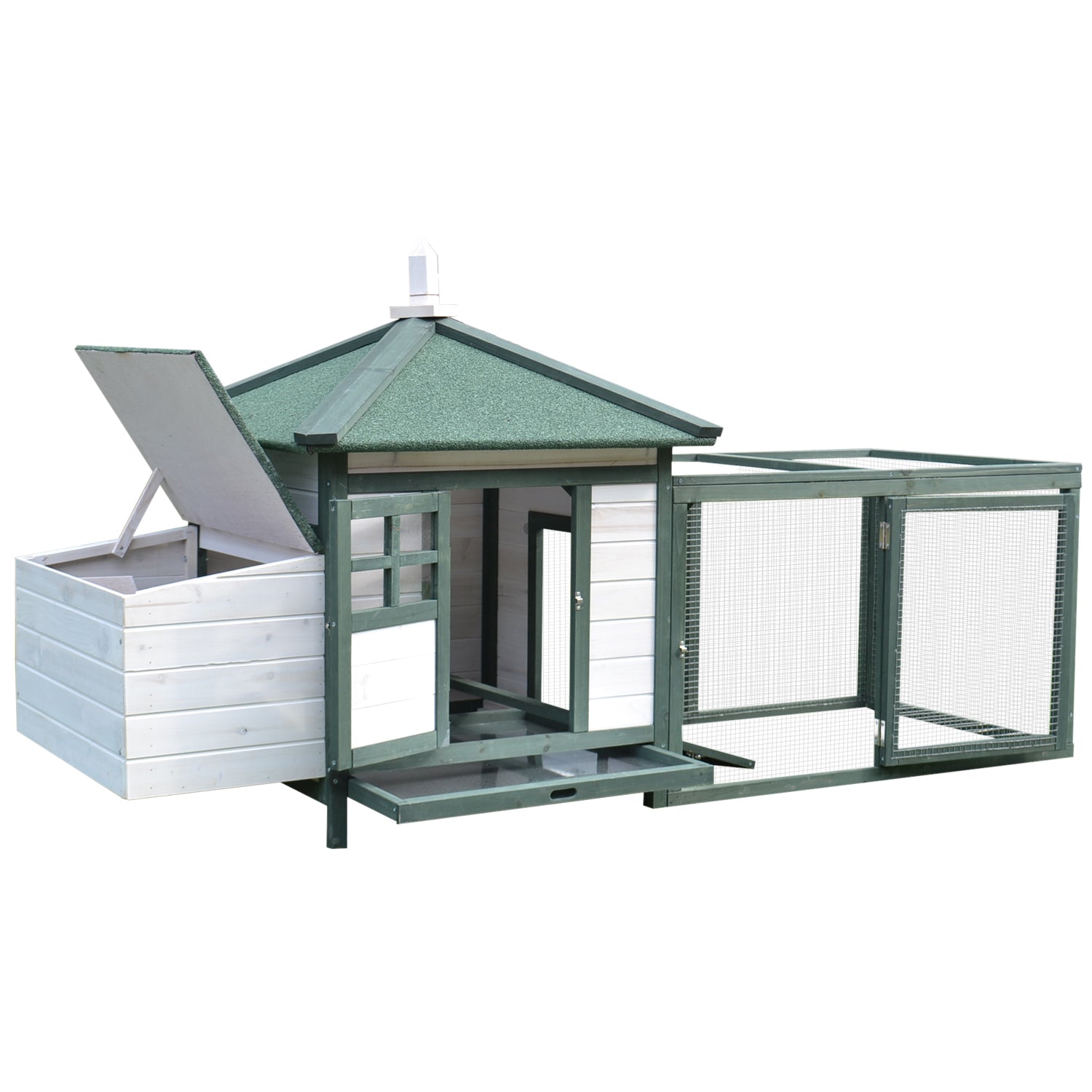 Chicken Coop Small Animal Pet Cage W/ Nesting Box Outdoor