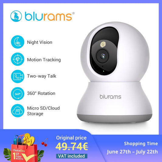 Pet Camera 2K, 360Β° Indoor Security Camera, Dog Camera with Phone App, PTZ Cameras for Home Security Indoor, 2-Way Audio