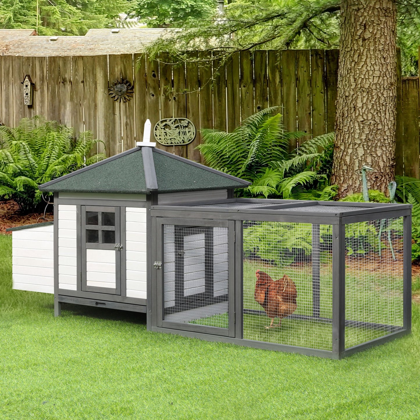 Chicken Coop Small Animal Pet Cage W/ Nesting Box Outdoor