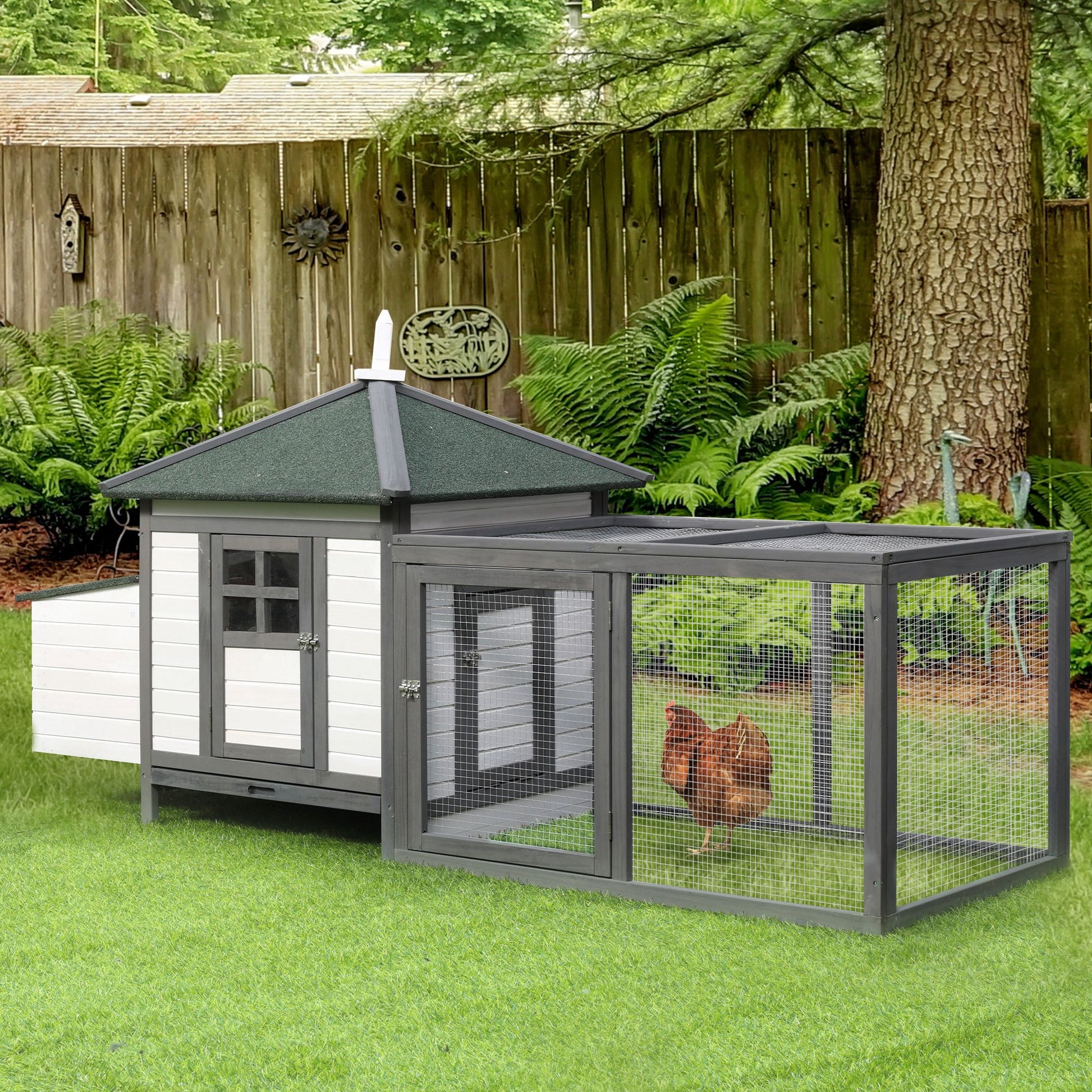 Chicken Coop Small Animal Pet Cage W/ Nesting Box Outdoor