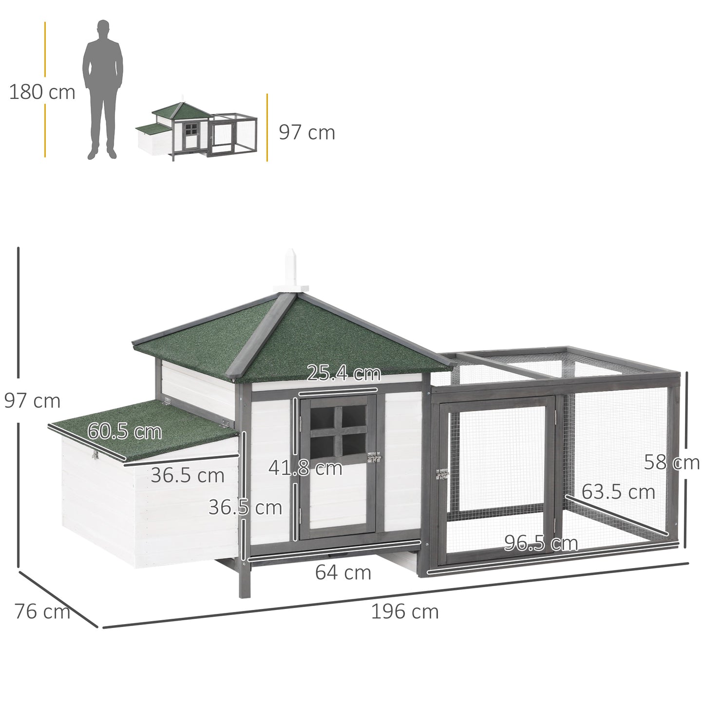 Chicken Coop Small Animal Pet Cage W/ Nesting Box Outdoor