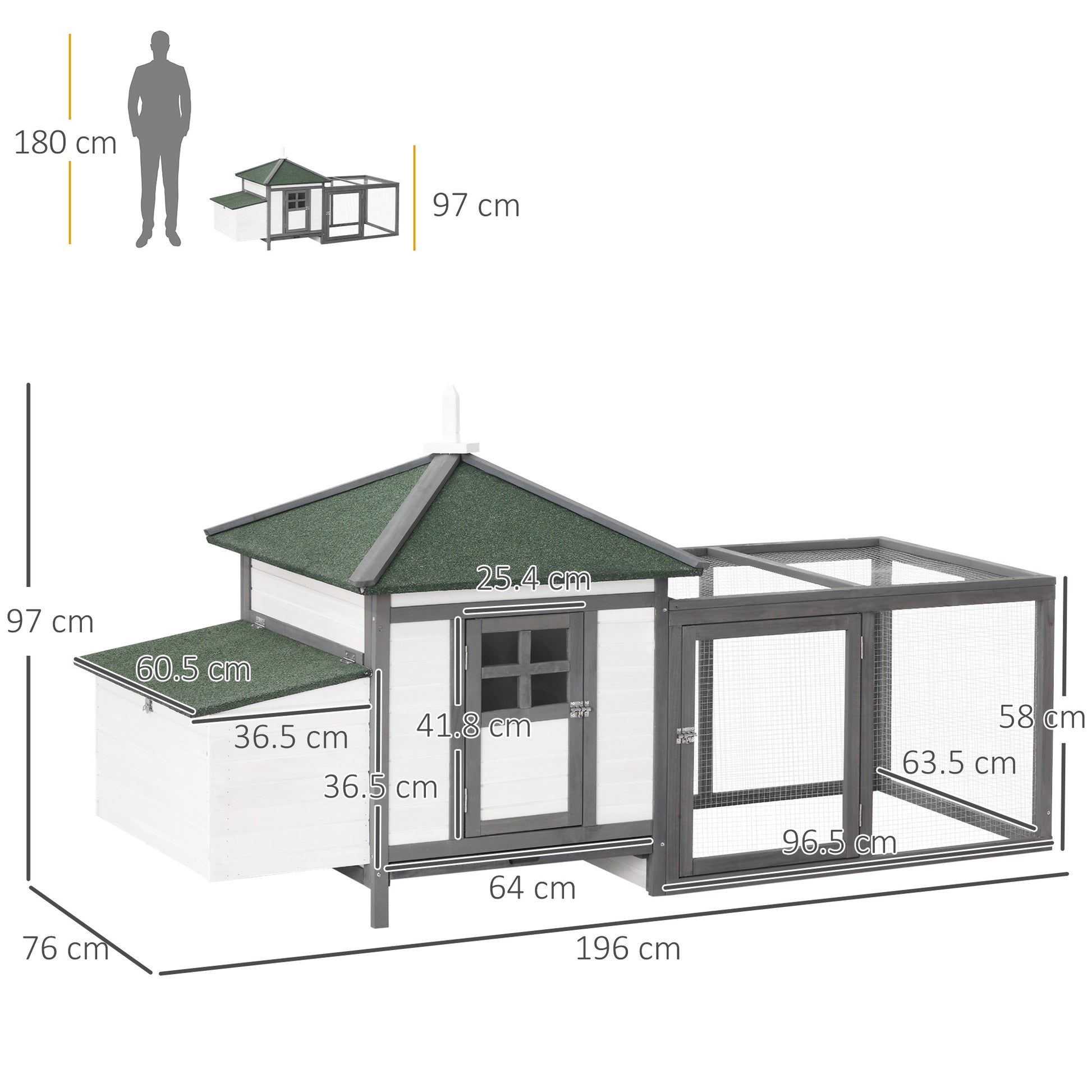 Chicken Coop Small Animal Pet Cage W/ Nesting Box Outdoor