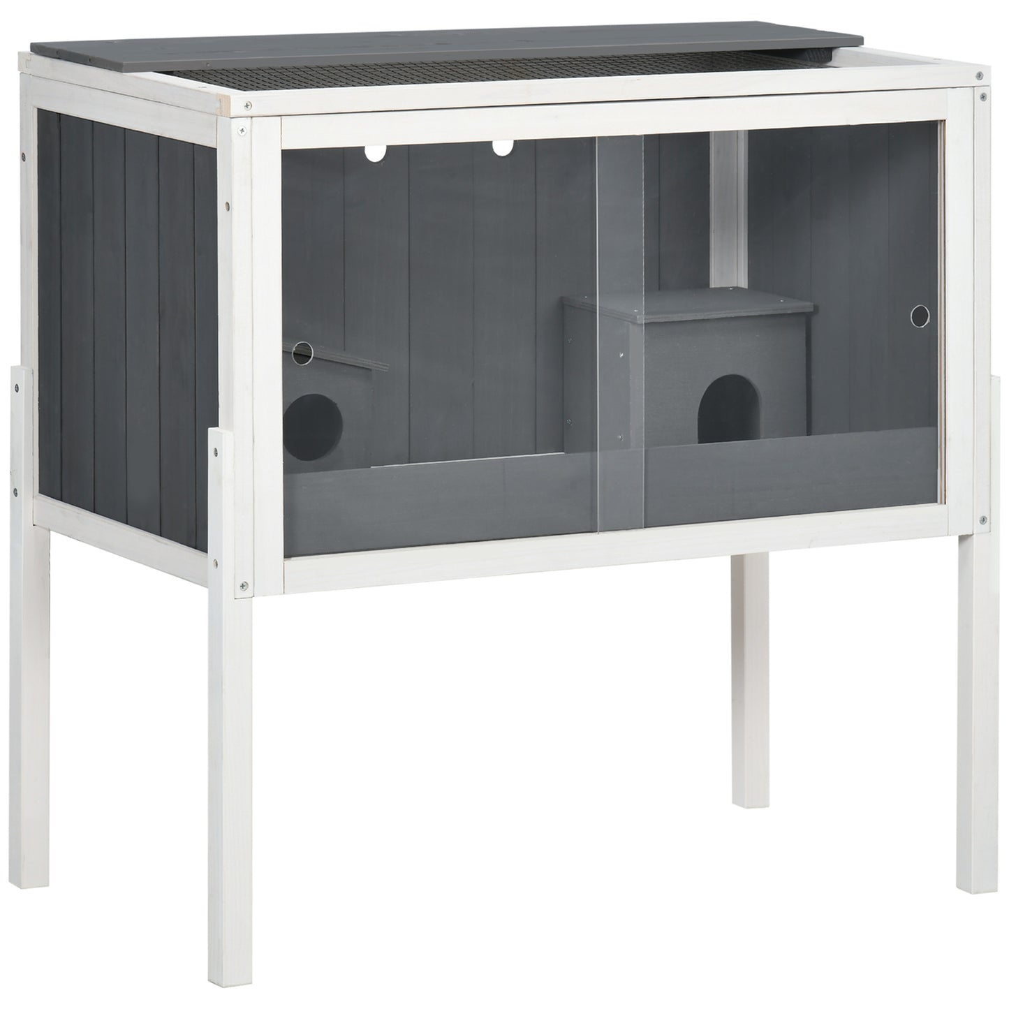 Wooden Hamster Cage, Small Animal Hutch W/ Top Shelf, Huts, Spacious Room