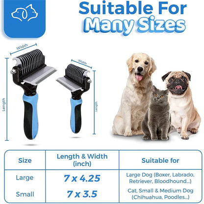 Pet Grooming Cleaning Tool 2 in 1 Pet Shedding Tool Combining Open Knot Hair Removal Hair Comb Hair Removal Comb for Cats Dogs