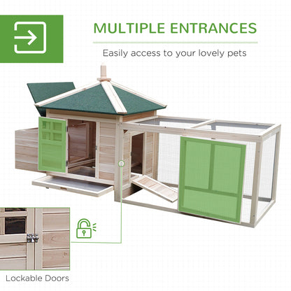 Chicken Coop Small Animal Pet Cage W/ Nesting Box Outdoor