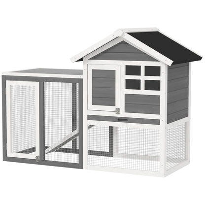 122Cm Rabbit Hutch Cage Bunny House Wooden Habitat Pet Small Animal W/ Tray Ramp