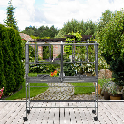 Large Bird Cage for Finch Canaries Parakeets Cockatiels W/ Food and Water Bowls