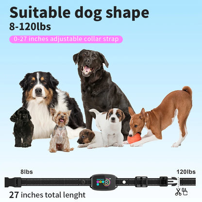 Automatic Dog Training Collar Shock Training Collar anti Barking Stop Barking Vibration anti Bark Collar Waterproof Type-C