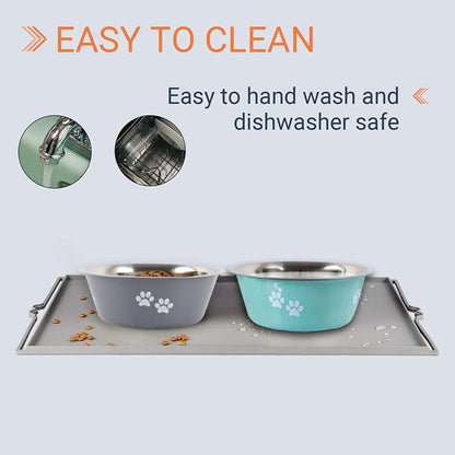 Non-Slip Dog Bowls for Small Medium Large Dog Feeder Bowls and Drinkers Stainless Steel Pet Feeders Pets Dogs Accessories