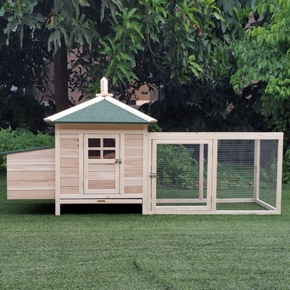 Chicken Coop Small Animal Pet Cage W/ Nesting Box Outdoor