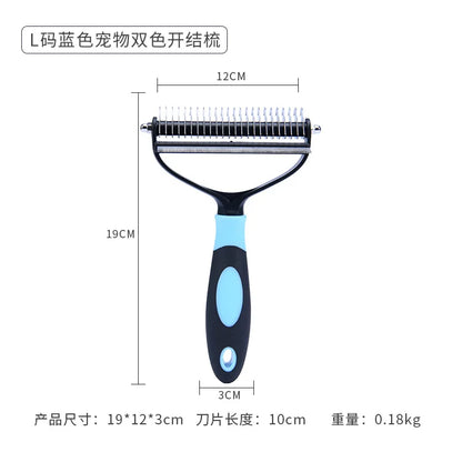 Pet Grooming Cleaning Tool 2 in 1 Pet Shedding Tool Combining Open Knot Hair Removal Hair Comb Hair Removal Comb for Cats Dogs