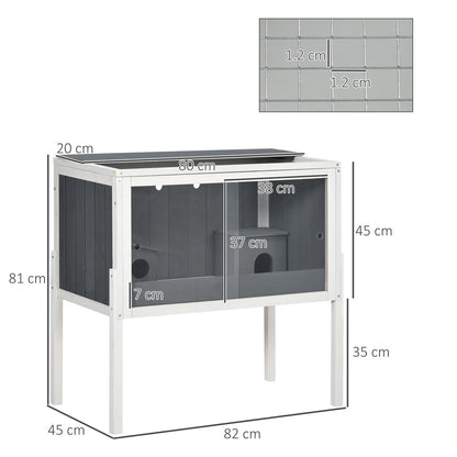 Wooden Hamster Cage, Small Animal Hutch W/ Top Shelf, Huts, Spacious Room