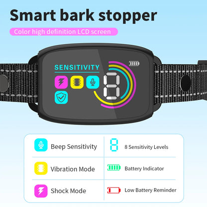 Automatic Dog Training Collar Shock Training Collar anti Barking Stop Barking Vibration anti Bark Collar Waterproof Type-C