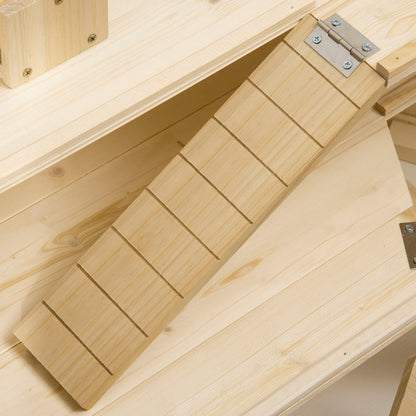 Pawhut 3 Tier Wooden Hamster Cage Gerbil Play Centre W/ Sliding Tray Ramps